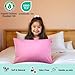 ZPECC Toddler Pillow with Pillowcase 2 Pack - 13x18 Organic Cotton Hypoallergenic Kids Pillow, Baby Essentials for Travel Crib Daycare Stroller (Intended for Age 2 and up) Pink Stripe
