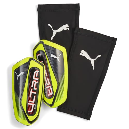 PUMA Unisex Ultra Flex Fußball Schienbeinschoner L, Yellow Alert Black – Ansicht 1