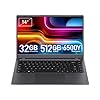 Laptop de 32 GB de RAM, 512 GB SSD portátiles con procesador Pentium (hasta 3.4 GHz), pantalla FHD IPS de 14 pulgadas, USB C dual, USB 3.2, HDMI, ranura para tarjeta TF, portátil ligero para