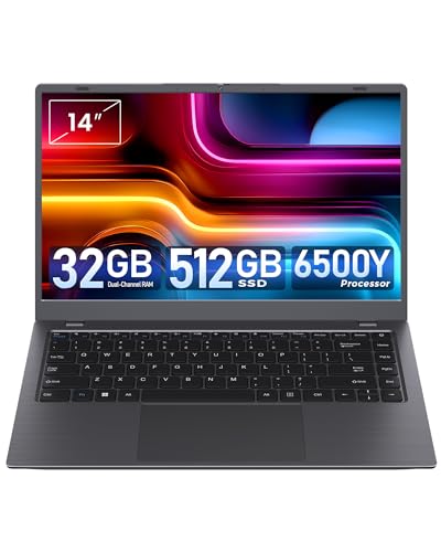 Image of Laptop 32GB RAM, 512GB SSD Laptops Computers with Pentium Processor (Up to 3.4GHz), 14 inch FHD IPS Screen, Dual USB C, USB 3.2, HDMI, TF Card Slot, Lightweight Laptop for Business and Student