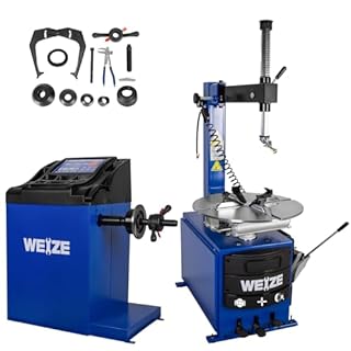 WEIZE 2.0 HP 110V Tire Changer Wheel Changer Tire Machine and Balancer Combo Rim Clamp
