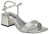 Nine West Women's Bernise3 Heeled Sandal, Silver 040, 9.5