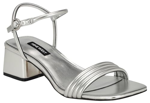 Nine West Women's Bernise Heeled Sandal, Silver 040, 8.5 by Nine West - Used condition - CA$47.56