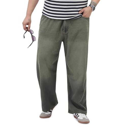 Image of Urbano Plus Men's Loose Baggy Fit Heavy Washed Jeans Non-Stretchable