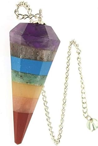 Seven Chakra Cone Pendulum | 7 Chakra Dowser/Pendulum for Reiki Healing Dowsing and Meditation, Protection, Dowsing - Stone Dowser - Pendulum
