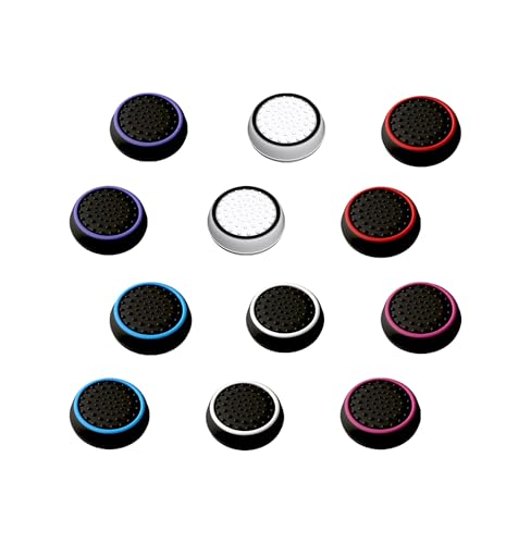 Image of MatoSan 12 Thumbstick Grip Caps - Universal Silicone Controller Covers - Enhanced Grip, Precision & Protection - Anti-Slip Joystick Accessories for All Modern Game Controllers