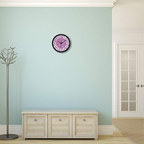 Image of Amazon Brand - Solimo Engineered Wood Paisley Wall Clock - (12-inch, Black, Silent Movement)
