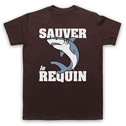 T-shirt Sauver le Requin marron idéal pour vos sorties décontractées