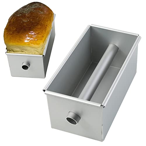 SCOOVY Bread Loaf Pan, Aluminum Loaf Pans For Baking, Aluminum Alloy Non Stick Cake Mold Toast Box, Long And Reusable Baking Bread Loaf Pan With Removable Tube For Cakes Sandwich Meatloaf