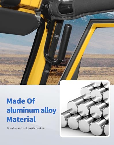 DSWSQ Black Front Grab Handles Fit for 1997-2006 Jeep TJ Wrangler Grab Bar Front Steel Grip Handle 97-06 Jeep Wrangler TJ Grab Handles Bar