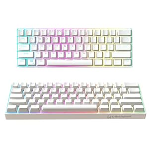 KRAKEN KEYBOARDS WHITEOUT Edition Kraken Pro 60 | White 60% HOT SWAPPABLE Mechanical Gaming Keyboard for Gaming On PC, Xbox, Playstation & MAC (Whiteout | Silver Switches)