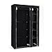 SONGMICS Stoffschrank, Kleiderschrank, Faltschrank, Campingschrank mit Kleiderstange, 110 x 175 x 45 cm, schwarz LSF007