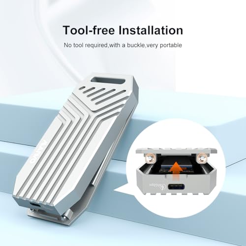 Caja externa Tool Free USB4.0 40Gbps para NVMe M.2 SSD miniatura 7