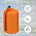 PATIKIL Stuff Sack, 9 x 17 Inch Waterproof Outdoor Storage Sack Portable Drawstring Dust Flap Bag Lightweight Sleeping Bag for Camping Hiking Backpacking, Orange