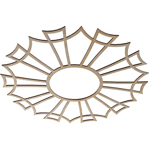 Image of Ekena Millwork 32 inchOD x 11 1 /4 inchID x 1 /4 inchT Augustus Wood Fretwork Pierced Ceiling Medallion, Birch