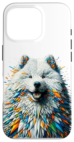 Polygon Art Samoyed Dog Sammies Case for iPhone 16 Pro