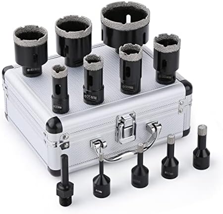 Vearter 12Pcs/Set 6/8/10/12/20/25/30/35/45/50/68mm M14 Vacuum Brazed Diamond Hole Saw Core Drill Bits 3/8 Hex Adapt for Tile Marble Ceramic Granite