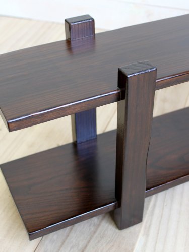 木製ラック 100cm ダークブラウン Amazon｜ウッドラック ワイド二段 ダークブラウン [幅100cm×奥行18cm