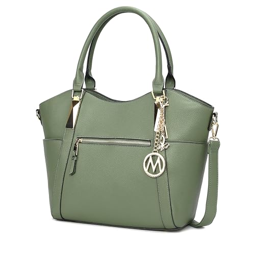 Bolsa de mão feminina MKF Collection por Mia K Bolsa de ombro de couro de poliuretano, bolsa com alça superior, bolsa de mão feminina, Large