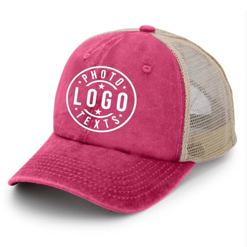 Custom Trucker Hats Bulk Customized Caps Design Your Own Logo Text Image Personalized Baseball Cap As Gift for Men Wowen Rose Red Hats
