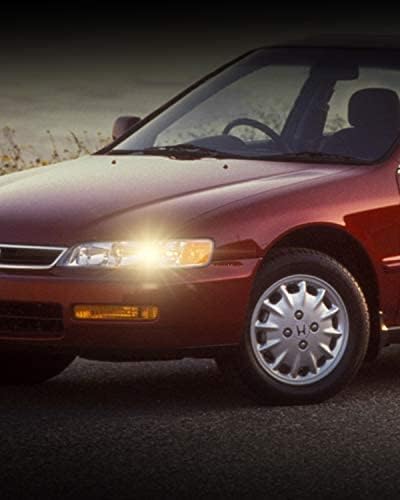 Headlight Assembly for 1994-1997 Accord, Chrome Housing, Amber Reflector, Clear Lens, Driver & Passenger Side (Pair)