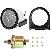 Aramox 52mm/2in 12V Universal Auto Modified Meter Car Electromagnetic Oil Pressure Gauge Kit