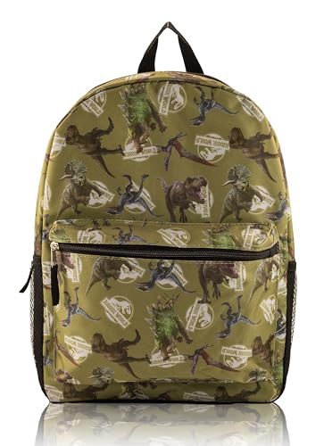 Fast Forward Mochila Jurassic World para crianças | Mochila Jurassic World com estampa de dinossauro | Bolsa de viagem infantil, mochila leve para escola | A partir de 3 anos