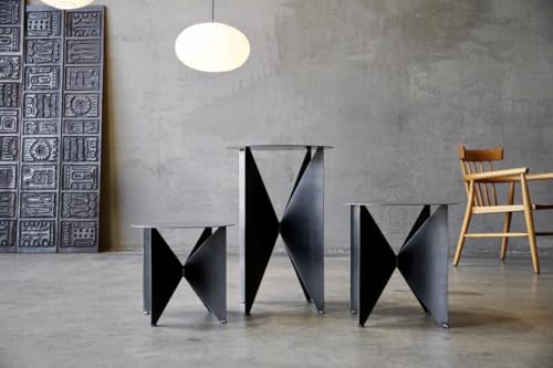 Modern Steel Side Table & Plant Stand – Minimalist Design, Durable Steel Construction, Versatile Home or Outdoor Use, Available in Multiple Sizes (Oiled Steel, Small Single)