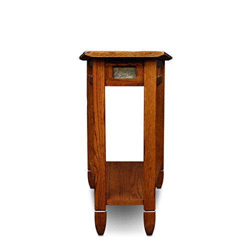 Leick-Home-10056-Rustic-Slate-Recliner-Wedge-Table-with-Shelf-Rustic-Oak Leick Home 10056 Rustic Slate Recliner Wedge Table with Shelf Rustic Oak