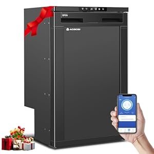 AAOBOSI 83L Kompressor Kühlbox, Wohnmobil Kühlschrank mit APP-Steuerung, 12/24V DC, Kühlbox Auto mit LED-Leuchten, bis -20℃ Kompressor Kühlschrank für Auto, LKW, Boot, Reisemobil, Camping und Reisen