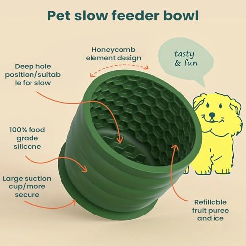 Futternäpfe für Hunde, Anti- Erstickung, rutschfestes Silikon, langsames Fressen für Hunde, für Welpen, Kätzchen, Badewanne, Bodenfliesen, Kiste, tägliche Bereicherung, Langeweile- Training-4