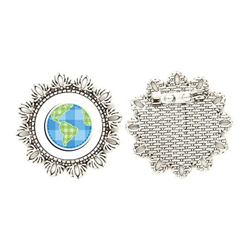 Broche de plata con flores Art Deco joyería Universo y Alien medium