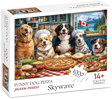Skywave Funny Dog Pizza Puzzle 1000 Pieces for Adults | Impossible Hard Difficult Challenging Food Kitchen Puzzle, Animal Pet Lover Jigsaw Puzzles for Puzzle Lovers - 5