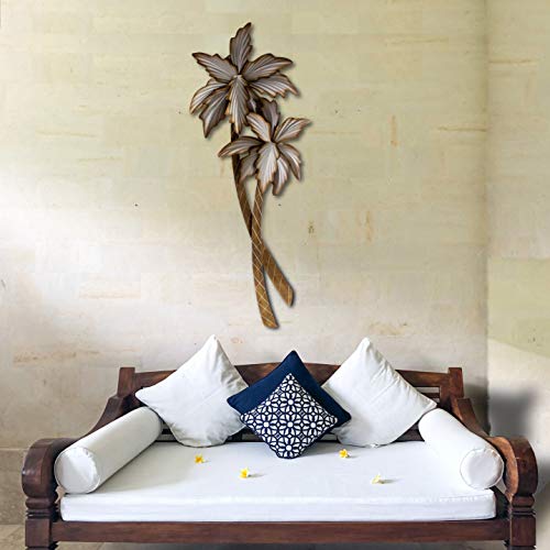 Coastal Tropical Palm Tree Facing Right Metal Wall Decor #TOP1