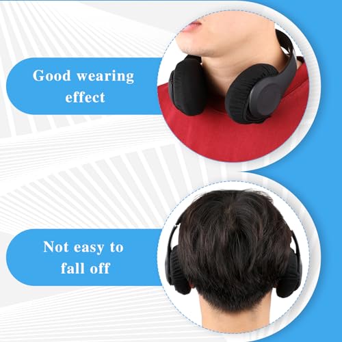 2 Paar Ohrpolster Abdeckungen waschbar Kopfhörer-Abdeckungen dehnbar Strickstoff Ohrmuschel Schutzüberzüge für Fitnessstudio Gaming-Kopfhörer, passend für Ohrpolster von 9 bis 11 cm