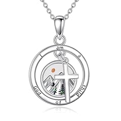 Silver-I Am a * of God Mountain Necklace