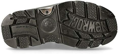 New Rock Ankle Boots M-215-S6 Unisex Metallic Black 100% Leather Goth Techno Biker 12 | Image 6