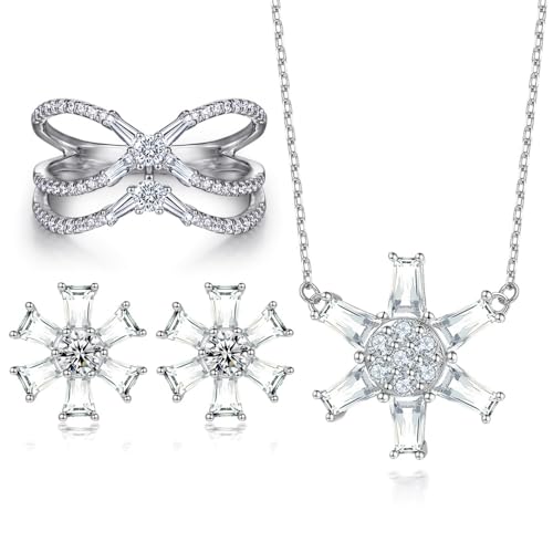 Ensemble de bijoux de luxe pour femme à porter en soirée avec collier étoile et bague