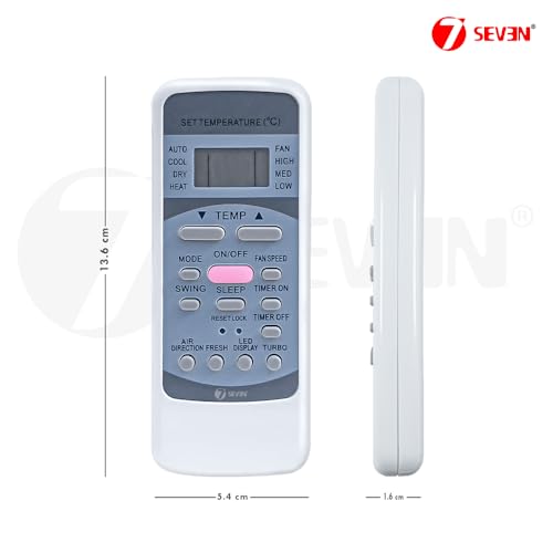 Image of 7SEVEN Compatible for Blue Star AC Remote Original 12 Model Suitable 1 1.5 2 Ton Split and Window Air Conditioner - Match Exactly to Replicate Genuine Remote Function