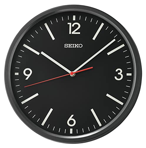 Seiko 12 Inch Sano Wall Clock, Metallic Black #TOP13