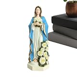 SVCEQZE Estatua De Virgen María | Resina Decorativa 20 Cm,Escultura Mesa Bendita Madre - para Entrada, Oficina, Salón, Dormitorio, Armario, Estantería Y Repisa De Chimenea Y