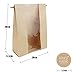 Twdrer 50 Pack Large Kraft Paper Bread Loaf Bag with Clear Front Window,Tin Tie Tab Lock Brown Bakery Coffee Cookie Treat Packaging Bags with 60 PCS Label Seal stickers(14