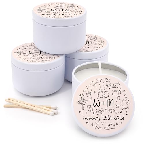 Custom Mini Lavender Wedding Candles