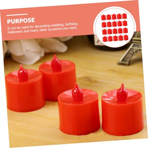 Velas LED sin llama rojas pequeñas velas cónicas decoración bodas Didiseaon 7