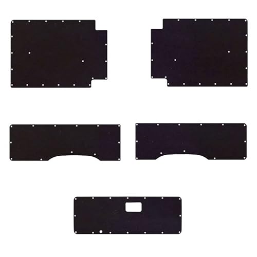 【 200系 ハイエース 対応 DX 標準 5ドア トリムパネル 】 パーツ内装 カスタム おしゃれ バックドアパネル トヨタ ロング 標準ボディ パネル インテリア ブラック 黒 側面パネル 内装 壁 交換 (標準仕様, ヒーター無×ストラップ有)