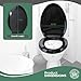 Renovators Supply Manufacturing Black Plastic Soft Close Elongated Toilet Seat Quiet-Close Lid, Contoured Seat Easy To Install And Clean, Grip-Tight Bumpers With Adjustable Mounting Hardware