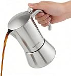 wedrink Stovetop Espresso Coffee Maker 9 Espresso Cups Stainless Steel Moka Pot for Greca, Induction, Electric & Gas Stoves(15 OZ/450ml)