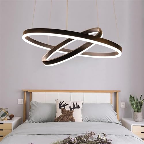 Lampe suspendue moderne LED réglable noire pour éclairage de plafond et grand lustre