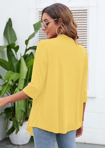 Image of Heymoments Women's Lightweight Open Front Cardigans 3 /4 Sleeve Casual Soft Drape Fall Cardigan S-2XL