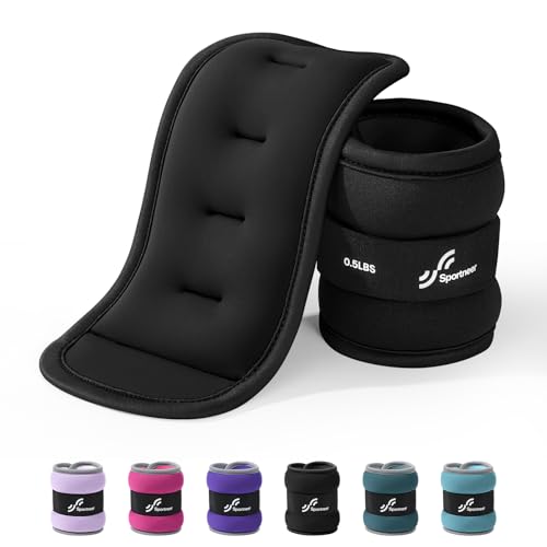 Image of Sportneer Ankle Weights Wrist Weights Pair of 1 /2 /4 /6 /10 LBS for Men Women Kids Strength Training Wrist and Ankle Weights Set with Reflective Strips for Dancing Running Walking Fitness Workout Gym